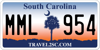 SC license plate MML954