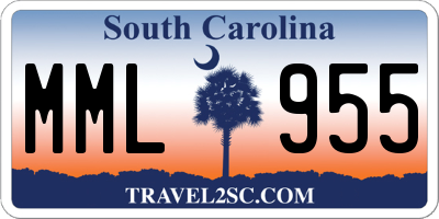 SC license plate MML955