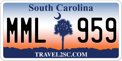 SC license plate MML959