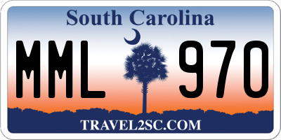 SC license plate MML970