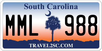 SC license plate MML988