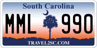SC license plate MML990