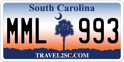 SC license plate MML993