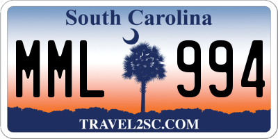 SC license plate MML994