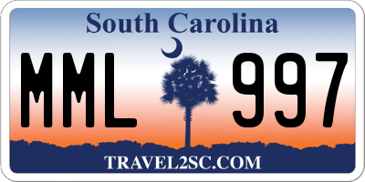SC license plate MML997