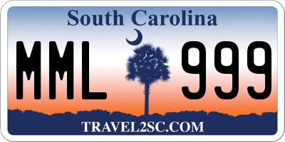 SC license plate MML999