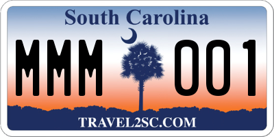 SC license plate MMM001