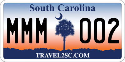 SC license plate MMM002