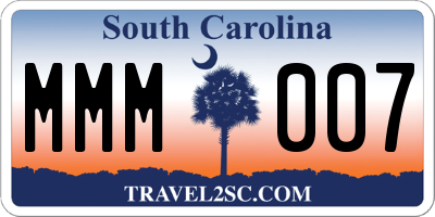 SC license plate MMM007