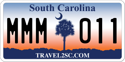 SC license plate MMM011