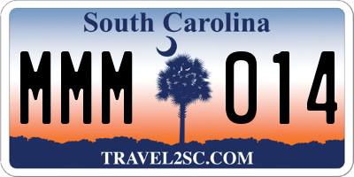 SC license plate MMM014