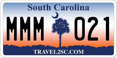 SC license plate MMM021