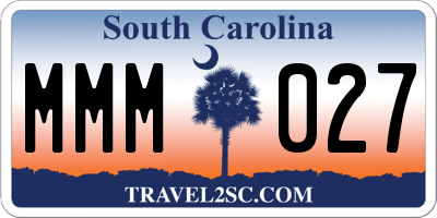 SC license plate MMM027