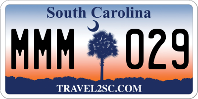 SC license plate MMM029