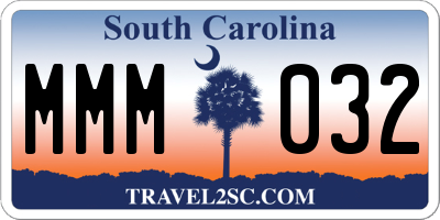 SC license plate MMM032