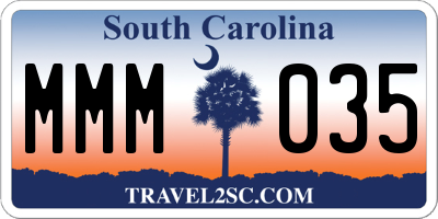 SC license plate MMM035