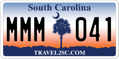 SC license plate MMM041