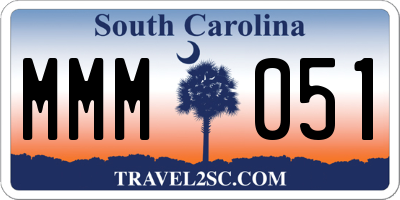 SC license plate MMM051