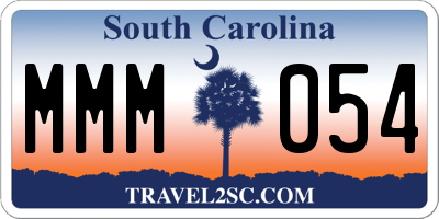 SC license plate MMM054