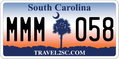 SC license plate MMM058