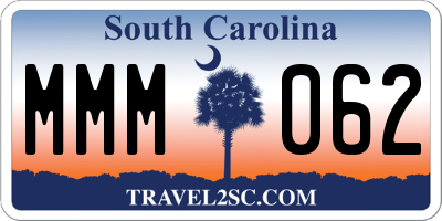 SC license plate MMM062