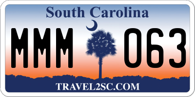 SC license plate MMM063
