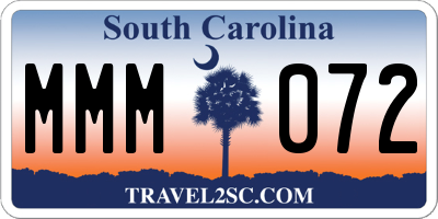 SC license plate MMM072