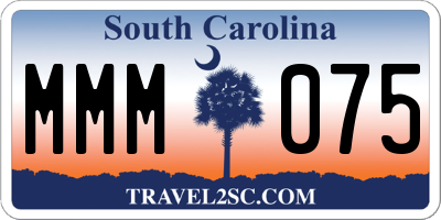 SC license plate MMM075