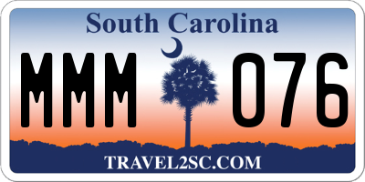 SC license plate MMM076