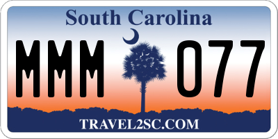 SC license plate MMM077