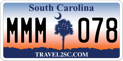 SC license plate MMM078