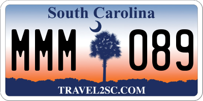 SC license plate MMM089