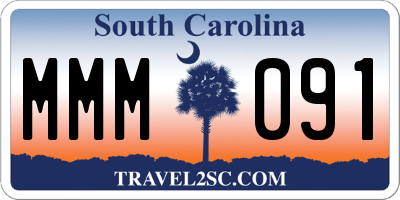 SC license plate MMM091