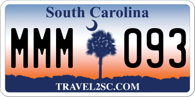 SC license plate MMM093