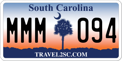 SC license plate MMM094