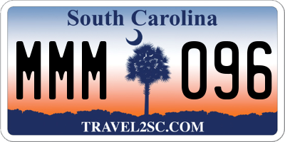 SC license plate MMM096