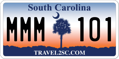 SC license plate MMM101