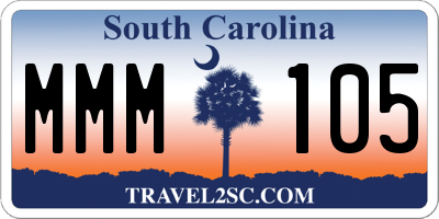 SC license plate MMM105