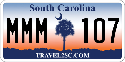 SC license plate MMM107