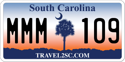 SC license plate MMM109