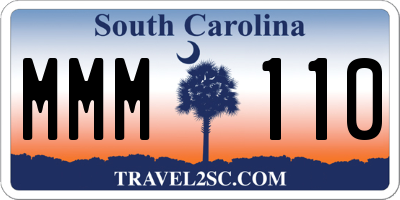 SC license plate MMM110