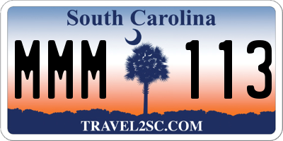 SC license plate MMM113