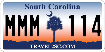 SC license plate MMM114