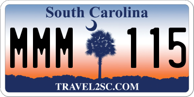 SC license plate MMM115