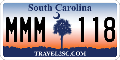 SC license plate MMM118