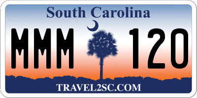 SC license plate MMM120