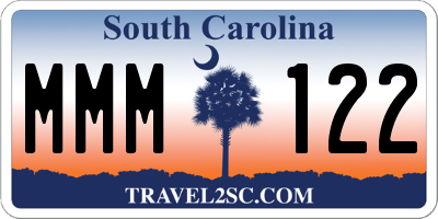 SC license plate MMM122