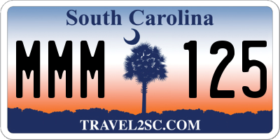 SC license plate MMM125