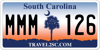 SC license plate MMM126
