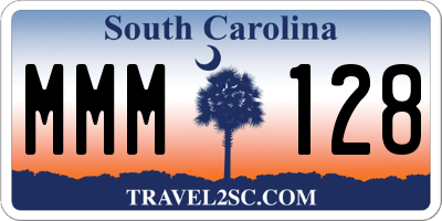 SC license plate MMM128